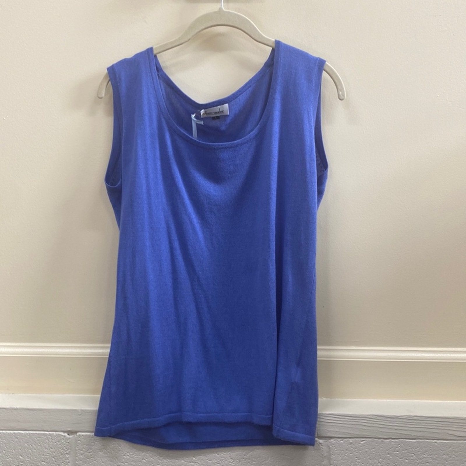 Diane Snyder Nwot Cashmere And Silk Sleeveless Camisole Blue Top